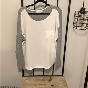 Loft casual mixed media long sleeve